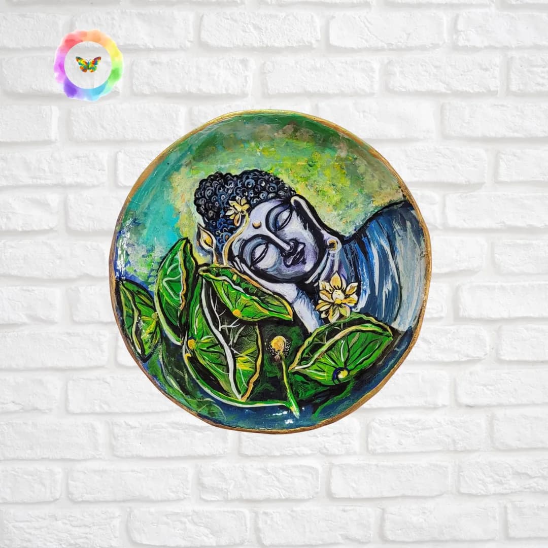 Hand-Crafted Buddha Eco-Friendly Wall Plate — view 1